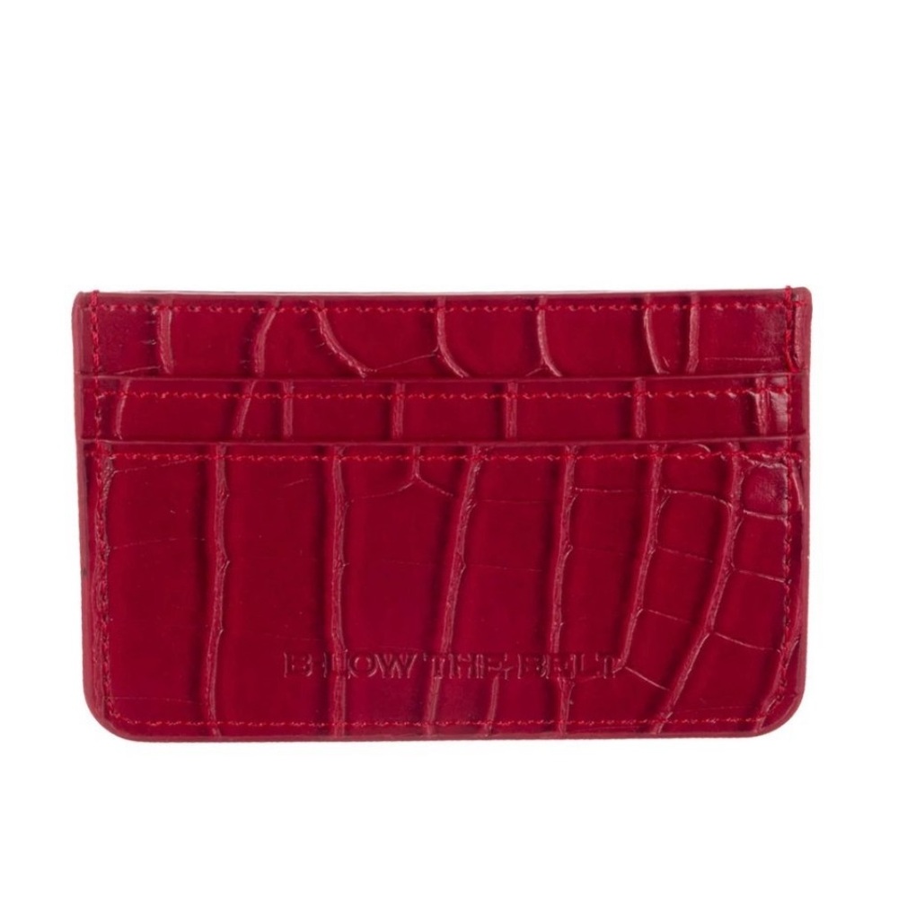 B-LOW THE BELT Red Croc Embossed Card Holder ❤️